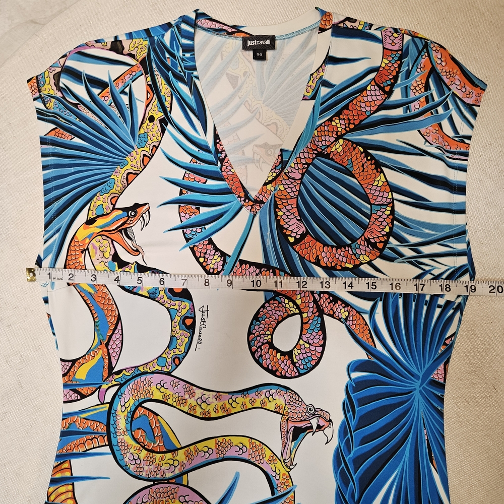 Just Cavalli Exotic Snake & Palm Dress Size: IT 50 Fits US 12-14 XL - Picture 13 of 16